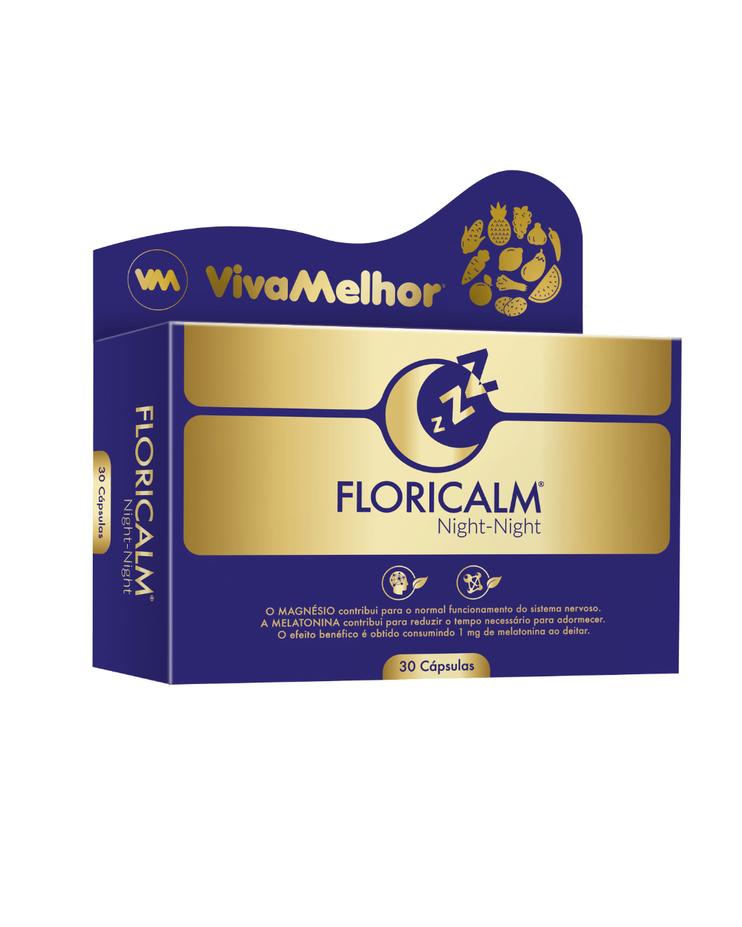 Floricalm Night-Night - Complexo de plantas + Magnésio + Vitaminas + Melatonina